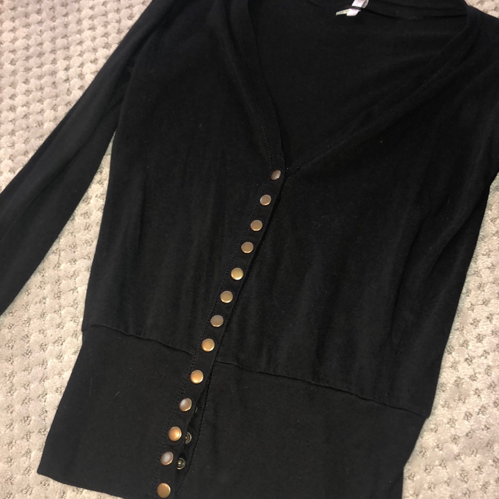 button down black cardigan